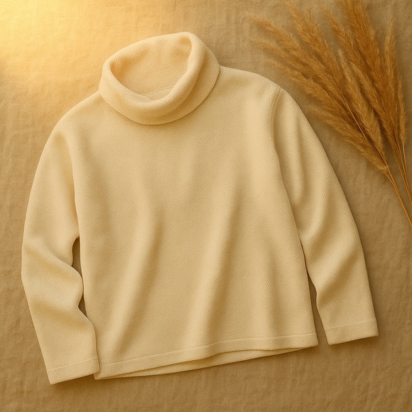 AnthropologieCream Cowl Neck Pullover SweaterSize XL